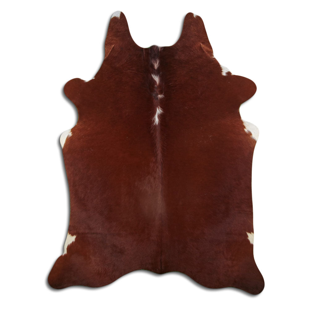 Peau de vache marron et blanche L