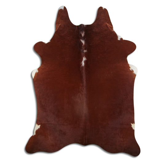 Peau de vache marron et blanche L