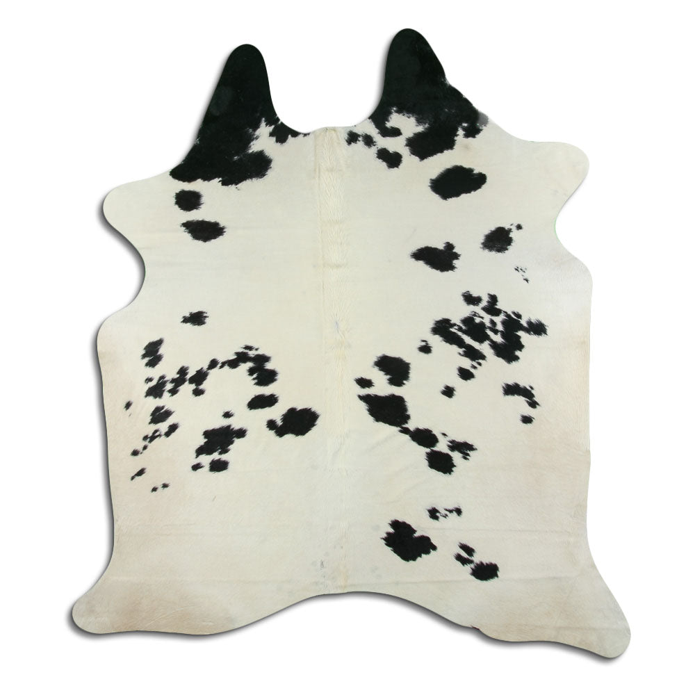Peau de vache noire et blanche XL