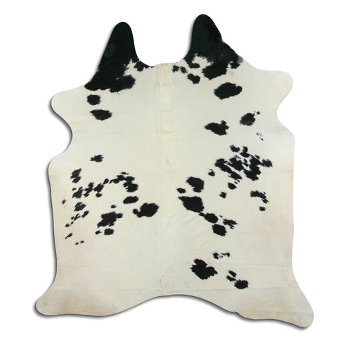 Peau de vache noire et blanche XL