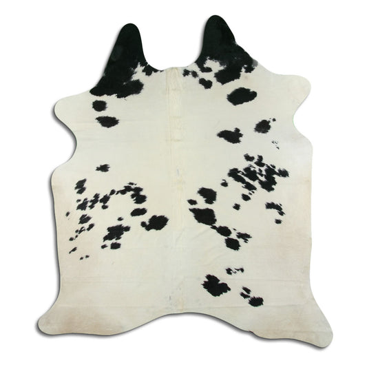 Peau de vache noire et blanche XL