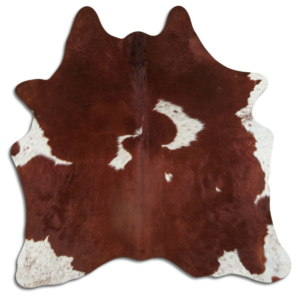 Peau de vache marron et blanche M