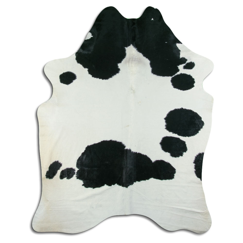 Peau de vache noire et blanche XL