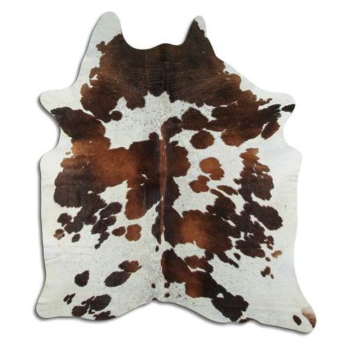 Peau de vache marron et blanche L