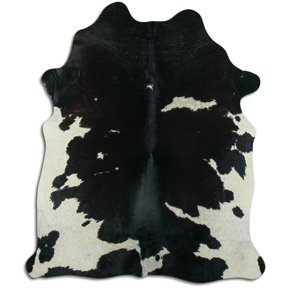 Peau de vache noire et blanche M