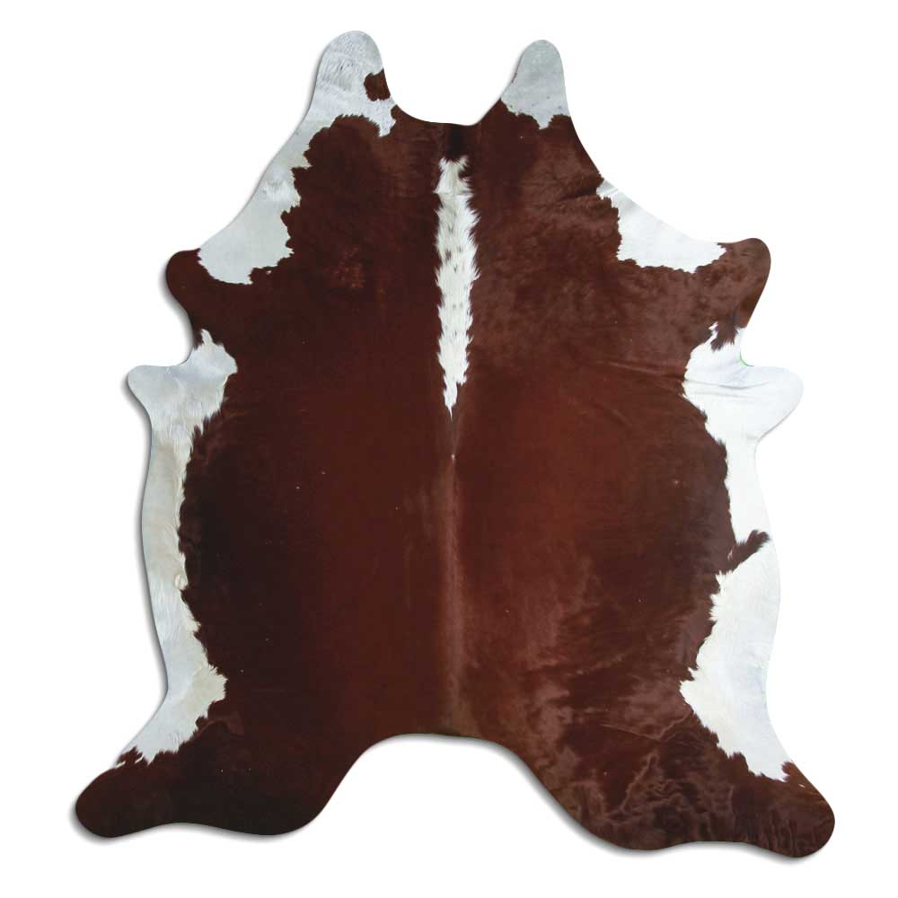 Peau de vache marron et blanche XL