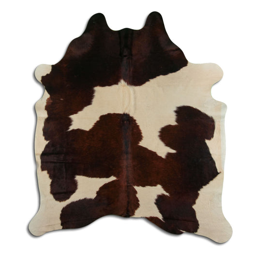 Peau de vache marron et blanche XL