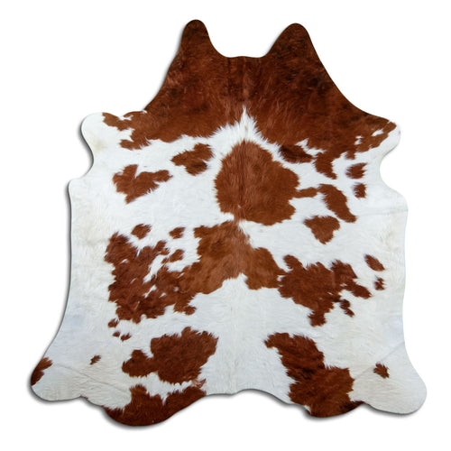 Peau de vache marron et blanche L