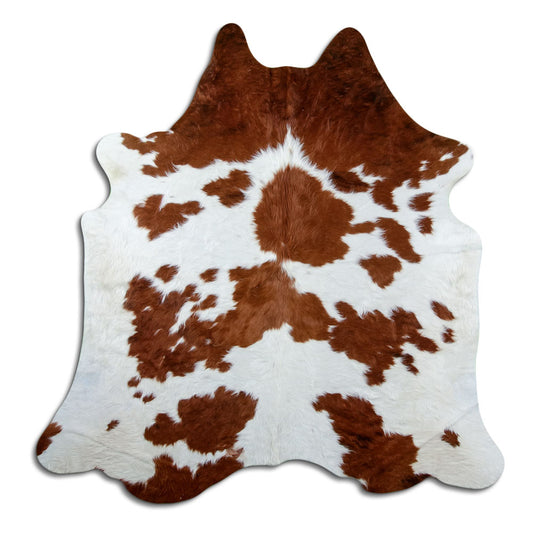 Peau de vache marron et blanche L