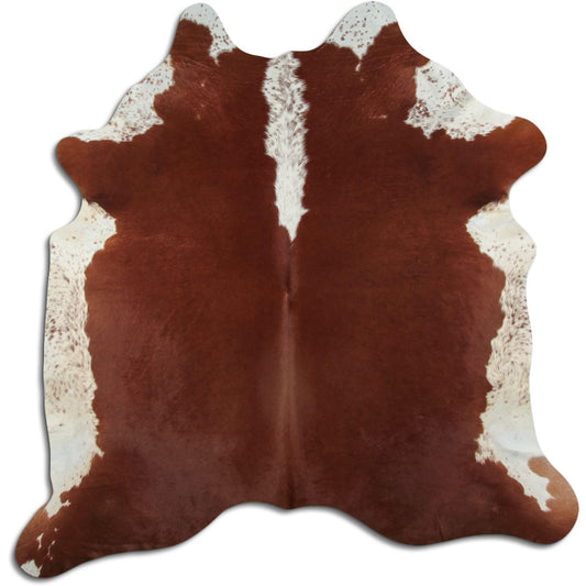 Peau de vache marron et blanche XL