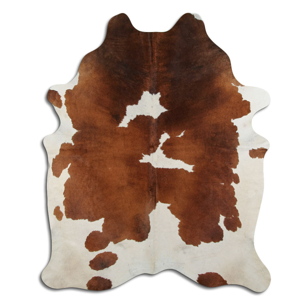 Peau de vache marron et blanche XL