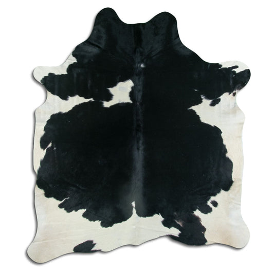 Peau de vache noire et blanche XL