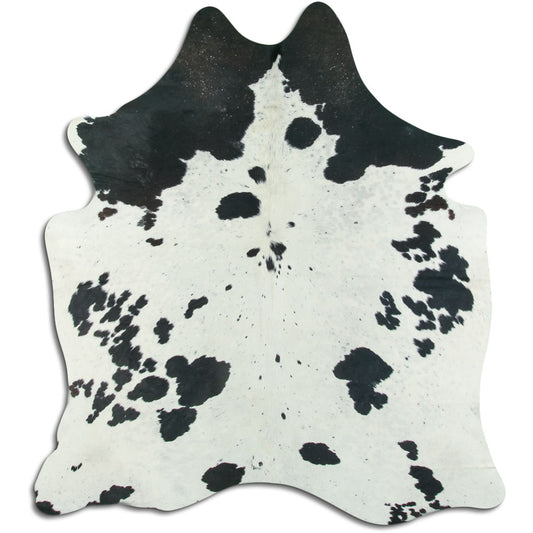 Peau de vache noire et blanche XL