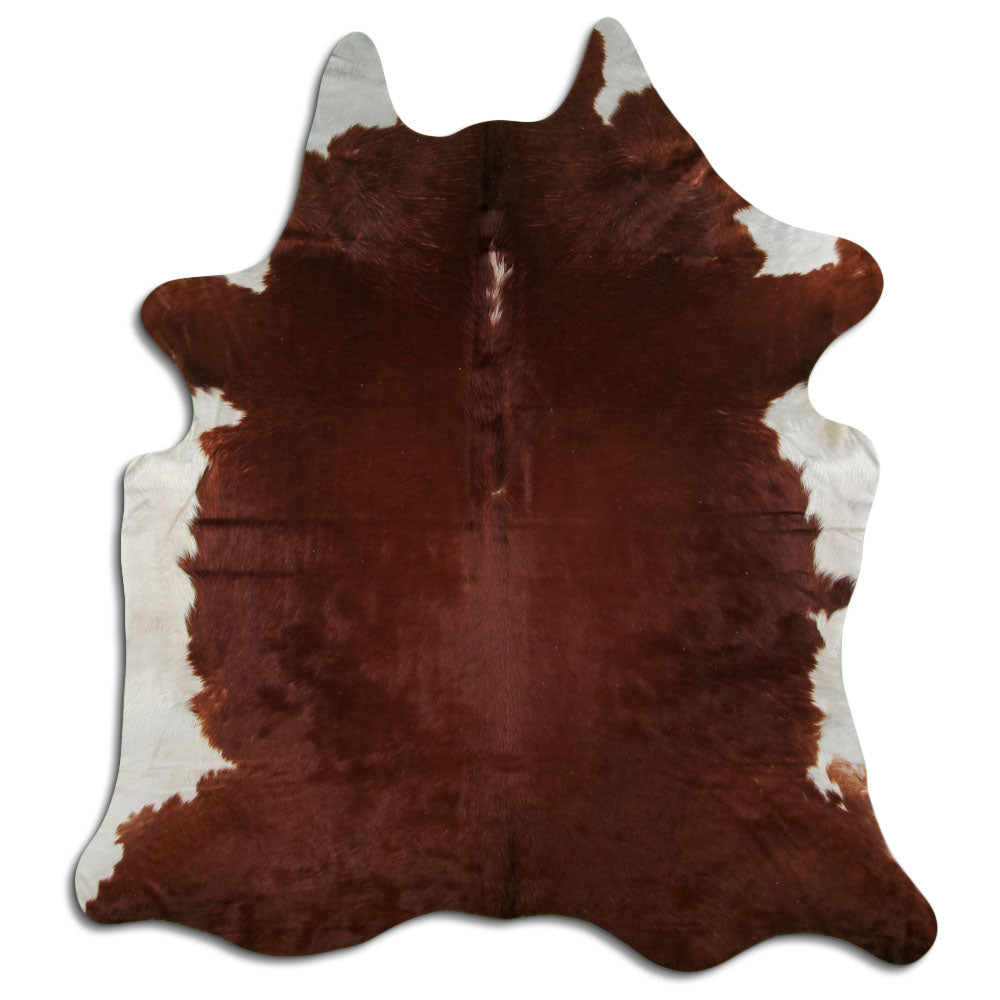 Peau de vache marron et blanche XL