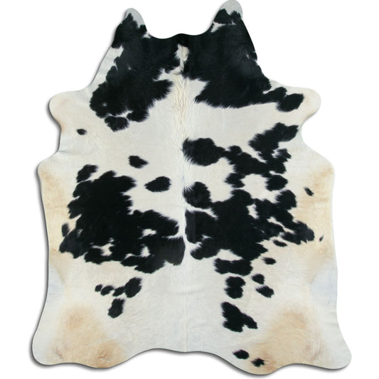 Peau de vache noire et blanche XXL