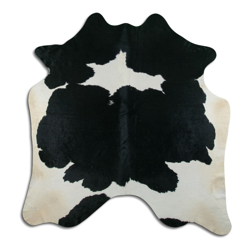 Peau de vache noire et blanche XL
