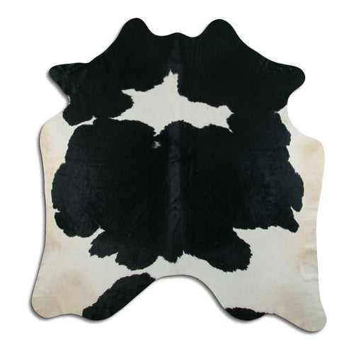 Peau de vache noire et blanche XL
