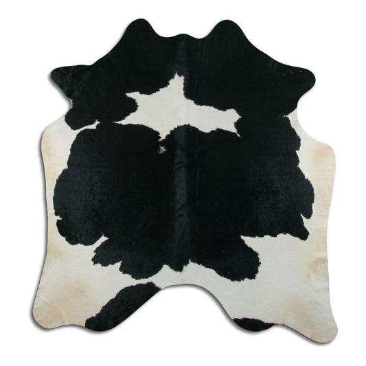 Peau de vache noire et blanche XL