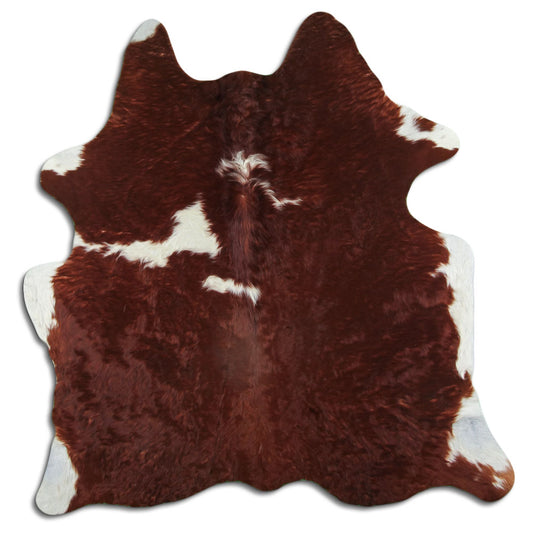 Peau de vache marron et blanche L