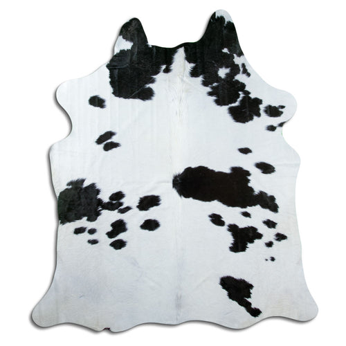Peau de vache noire et blanche XL