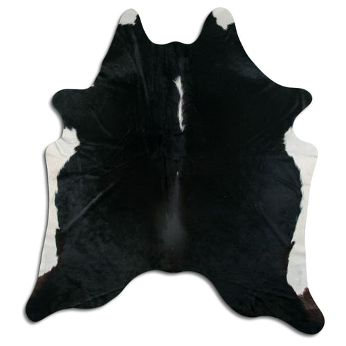 Peau de vache noire et blanche XL