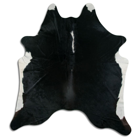 Peau de vache noire et blanche XL