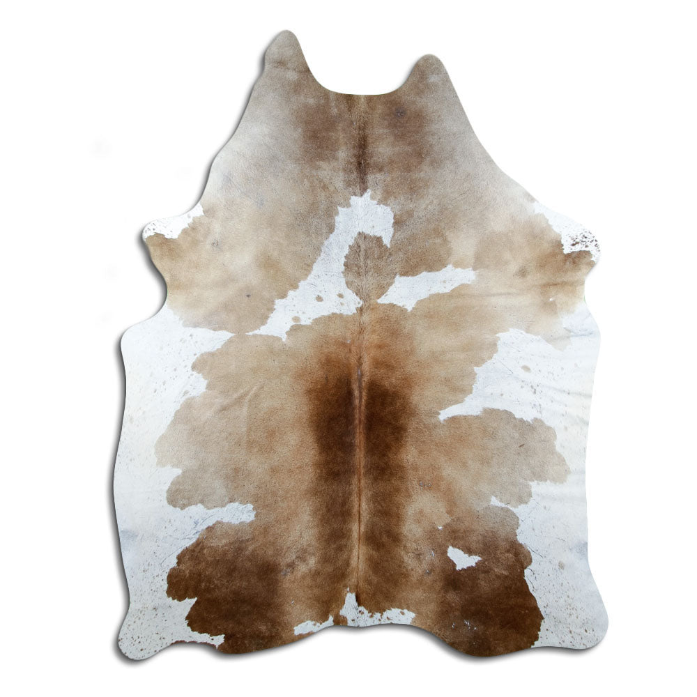 Peau de vache marron et blanche XL