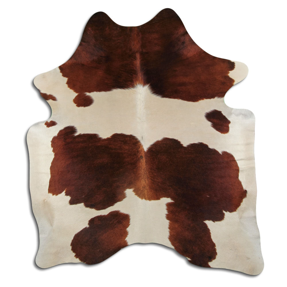 Peau de vache marron et blanche L