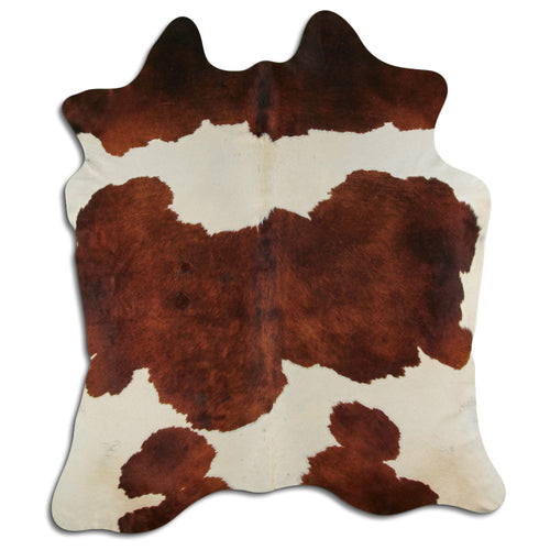 Peau de vache marron et blanche XL