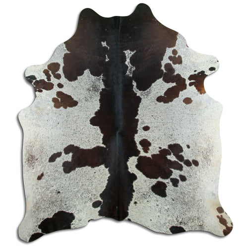 Peau de vache marron et blanche XL