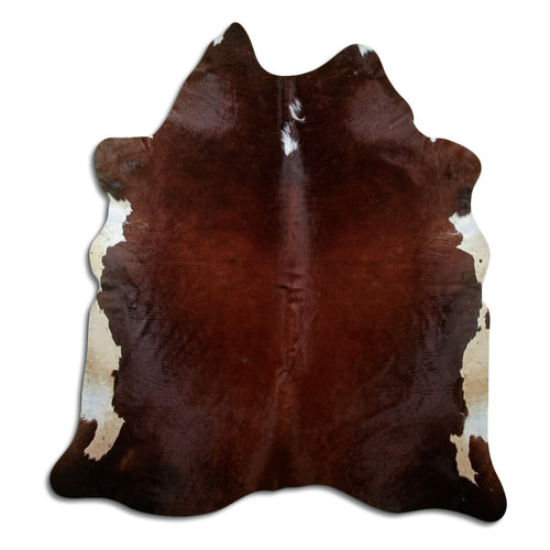 Peau de vache marron et blanche XL