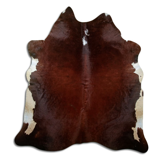 Peau de vache marron et blanche XL