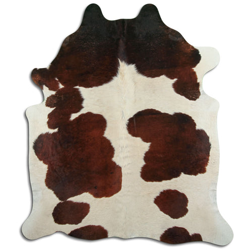 Peau de vache marron et blanche XL
