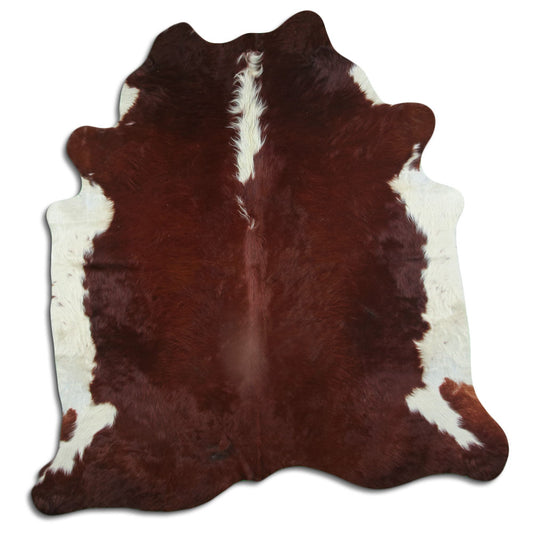 Peau de vache marron et blanche L
