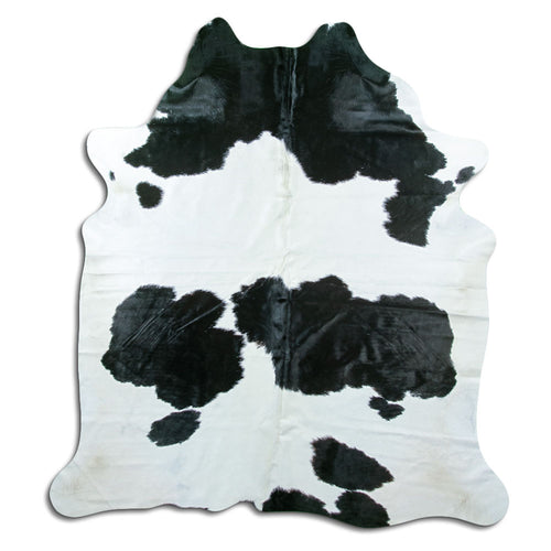 Peau de vache noire et blanche XL