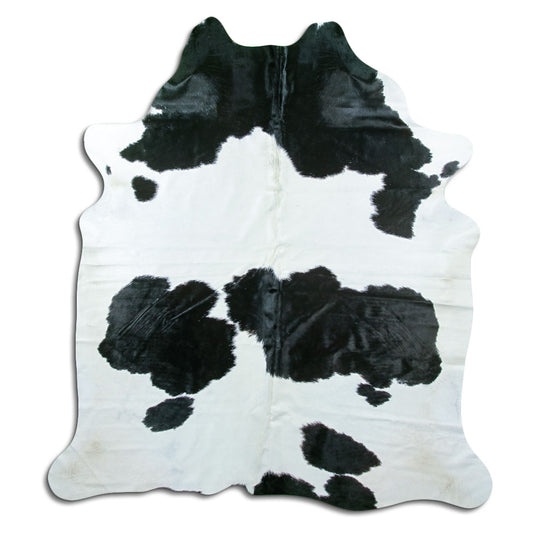 Peau de vache noire et blanche XL