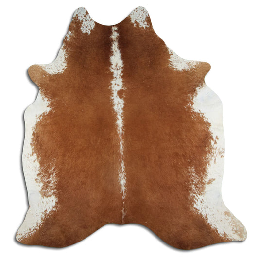 Peau de vache marron et blanche XL