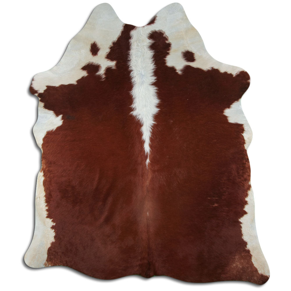 Peau de vache marron et blanche XL