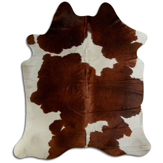 Peau de vache marron et blanche XL