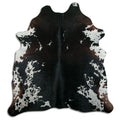 Peau de vache noire et blanche XL