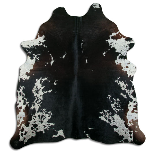 Peau de vache noire et blanche XL