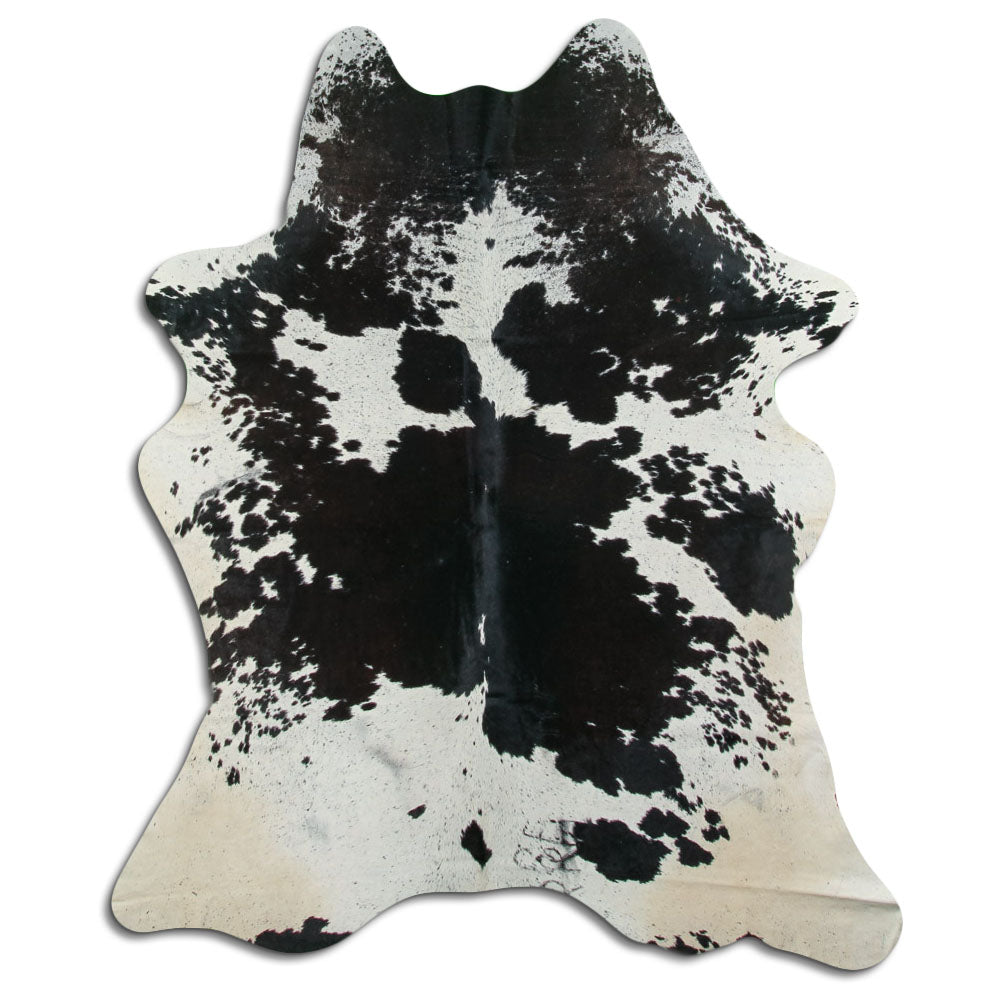 Peau de vache noire et blanche XL
