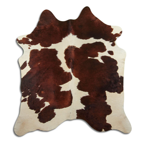 Peau de vache marron et blanche XL