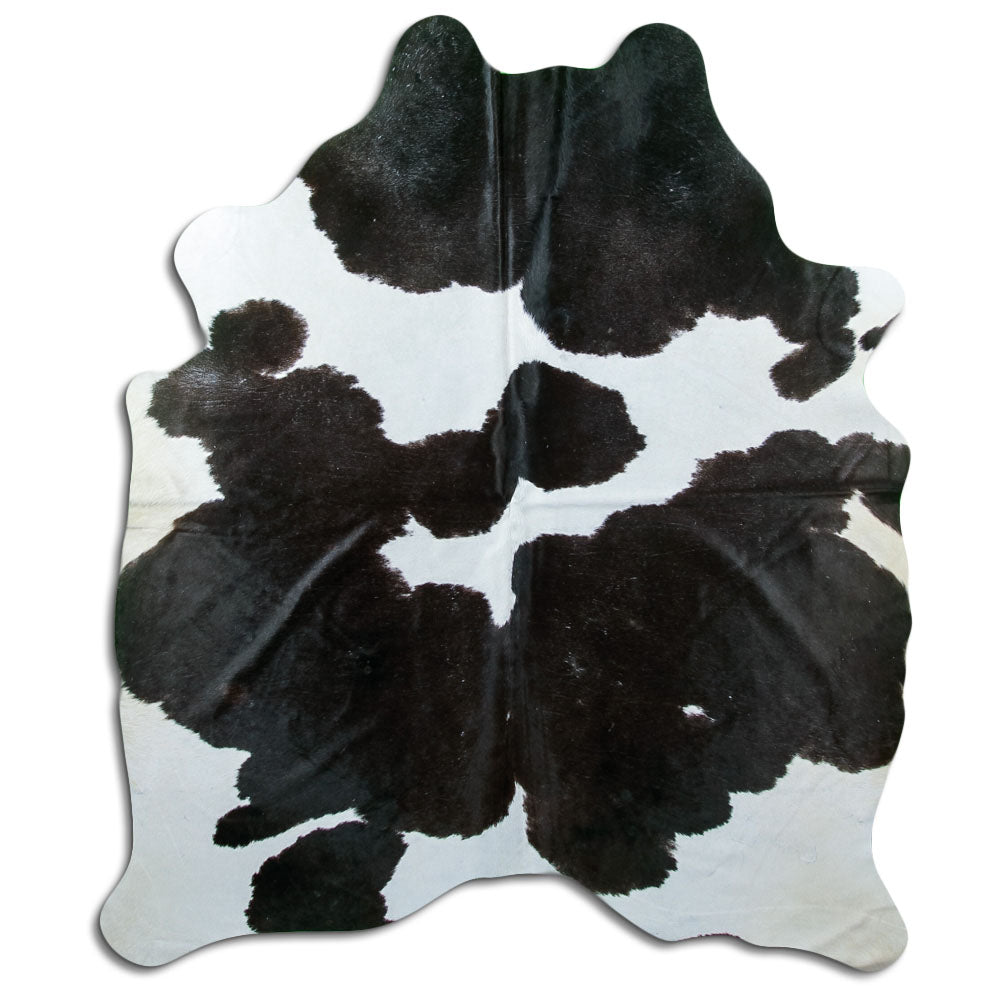 Peau de vache noire et blanche XL