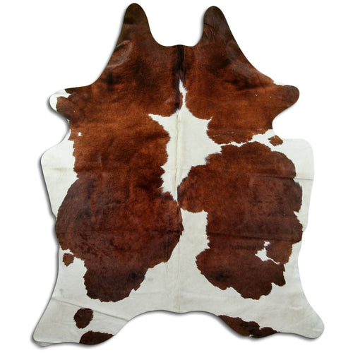 Peau de vache marron et blanche XL