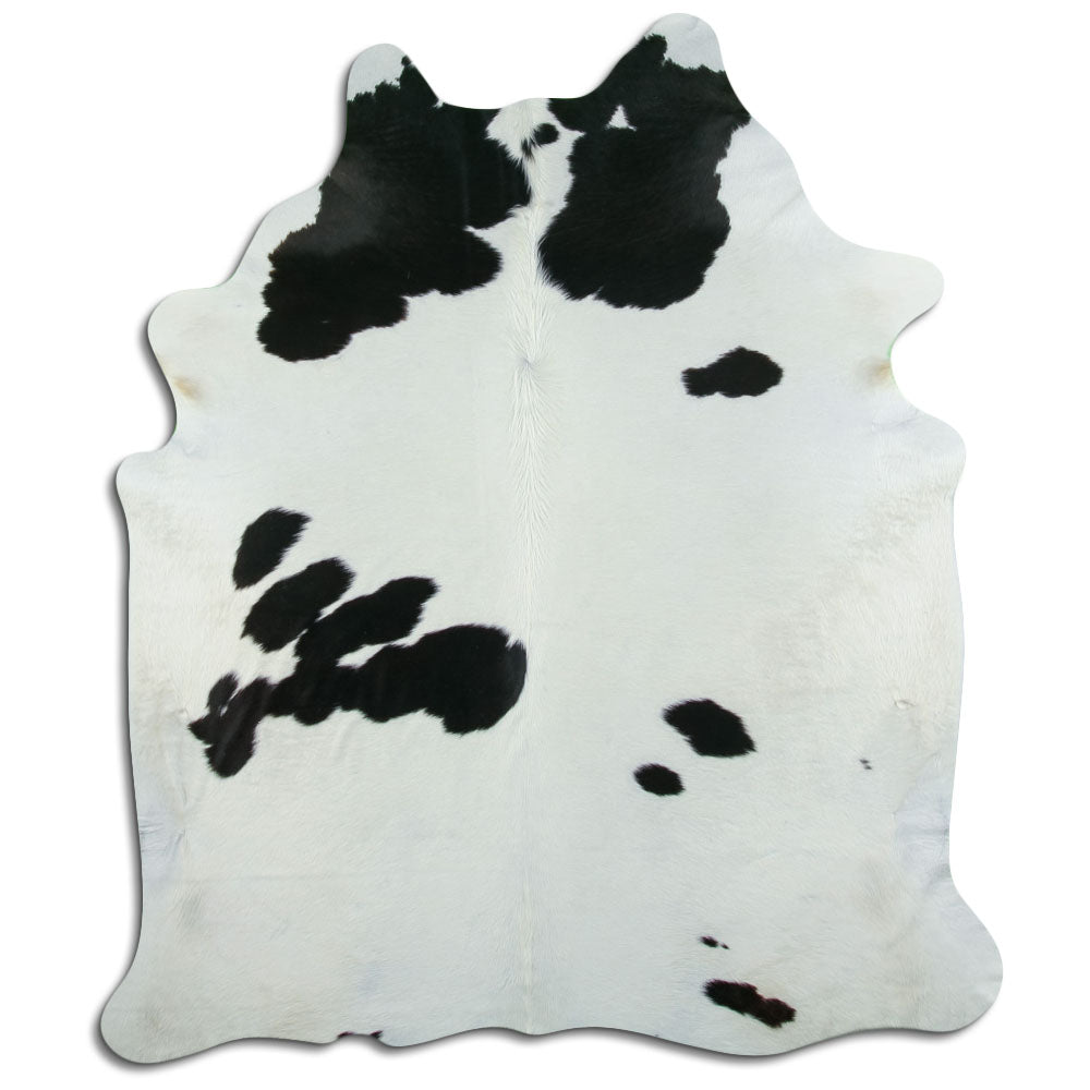 Peau de vache noire et blanche XL