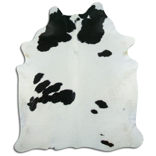Peau de vache noire et blanche XL
