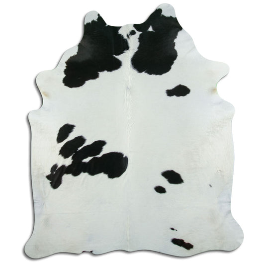 Peau de vache noire et blanche XL