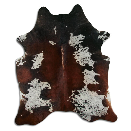 Peau de vache marron et blanche L