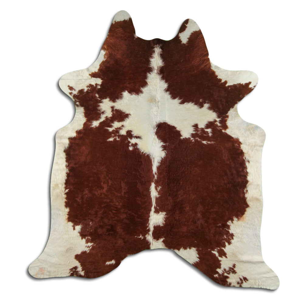 Peau de vache marron et blanche XL